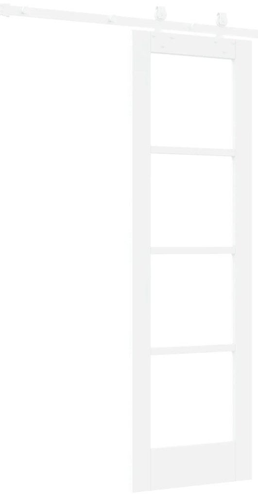 vidaXL Συρόμενη Πόρτα με Σετ Υλικών Λευκή 61x198.5 εκ. Συμπαγές Ξύλο Πεύκης