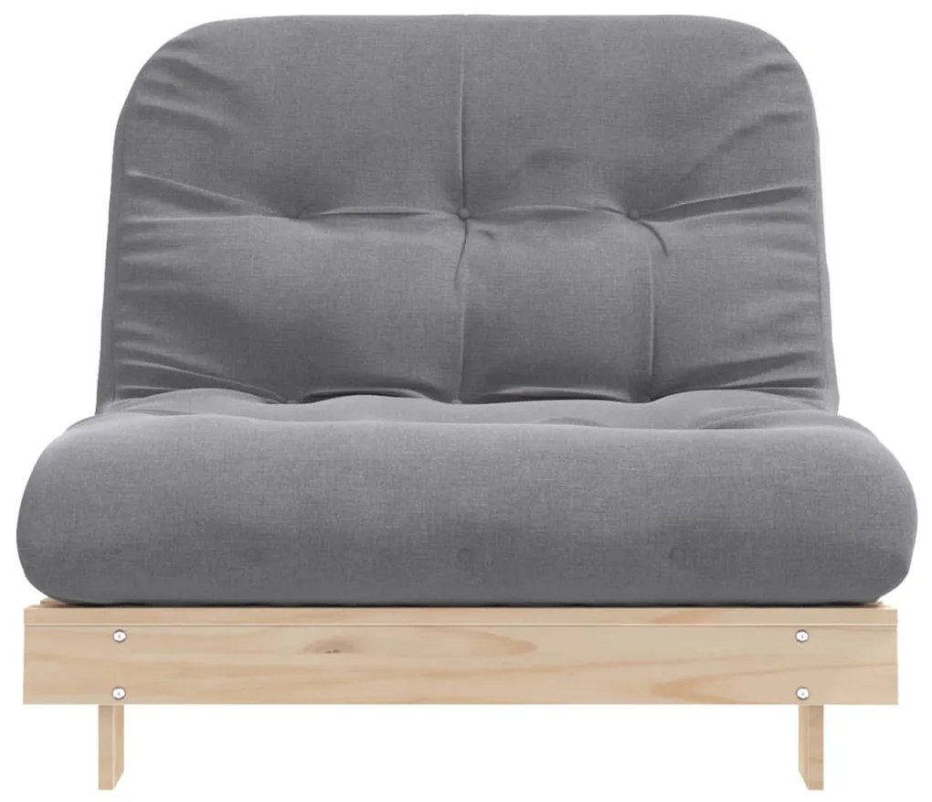 vidaXL Καναπές Κρεβάτι Futon με Στρώμα 100x206x11εκ. Μασίφ Ξύλο Πεύκου