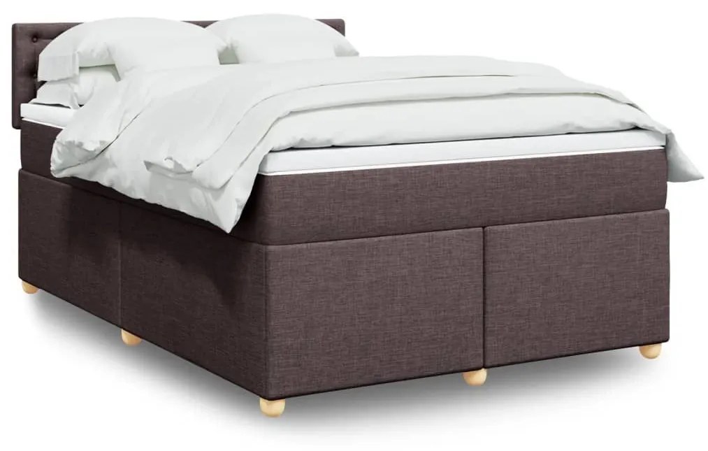 ΚΡΕΒΑΤΙ BOXSPRING ΜΕ ΣΤΡΩΜΑ ΣΚΟΥΡΟ ΚΑΦΕ 160X200 ΕΚ ΥΦΑΣΜΑΤΙΝΟ 3289048