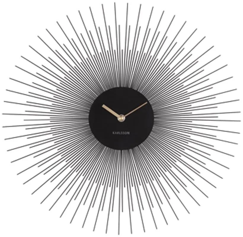 Ρολόι Τοίχου KA5817BK Peony D.45cm Black Karlsson Μέταλλο