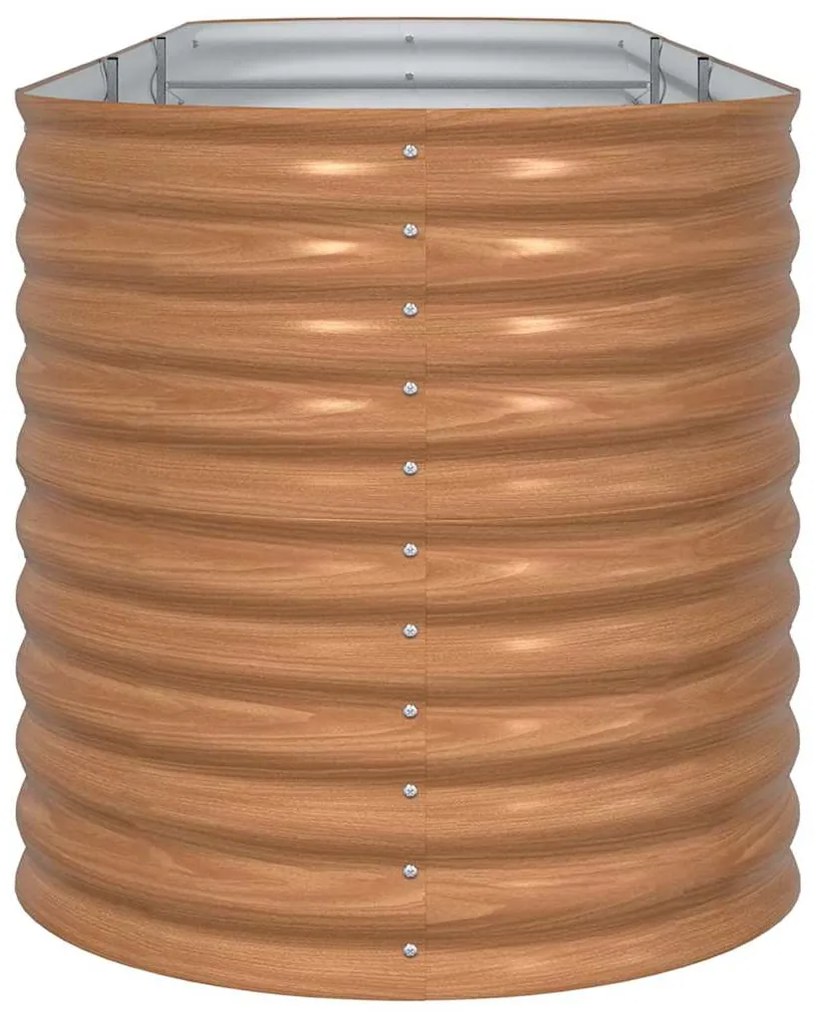 vidaXL Υπερυψωμένη Ζαρντινιέρα Καφέ 320 x 80 x 81 cm Ατσάλι