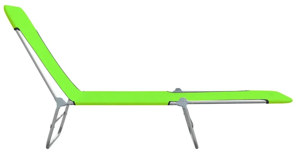 vidaXL Ξαπλώστρες Πτυσσόμενες 2 τεμ. Πράσινες από Ατσάλι / Ύφασμα