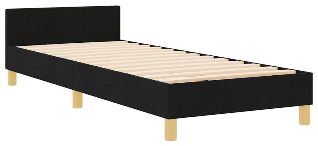 vidaXL Σκελετός Κρεβατιού με κεφαλάρι Μαύρο 100 x 200 cm ύφασμα