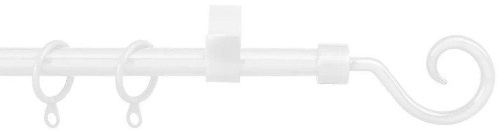 Κουρτινόξυλο Φ12mm Μονό Επεκτεινόμενο 60-120cm Με Άκρα Grace Clasp White Mat 720142