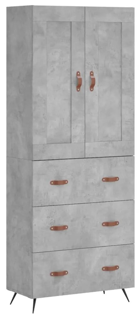 vidaXL Ντουλάπι Γκρι Σκυροδέματος 69,5x34x180 εκ. Επεξεργασμένο Ξύλο