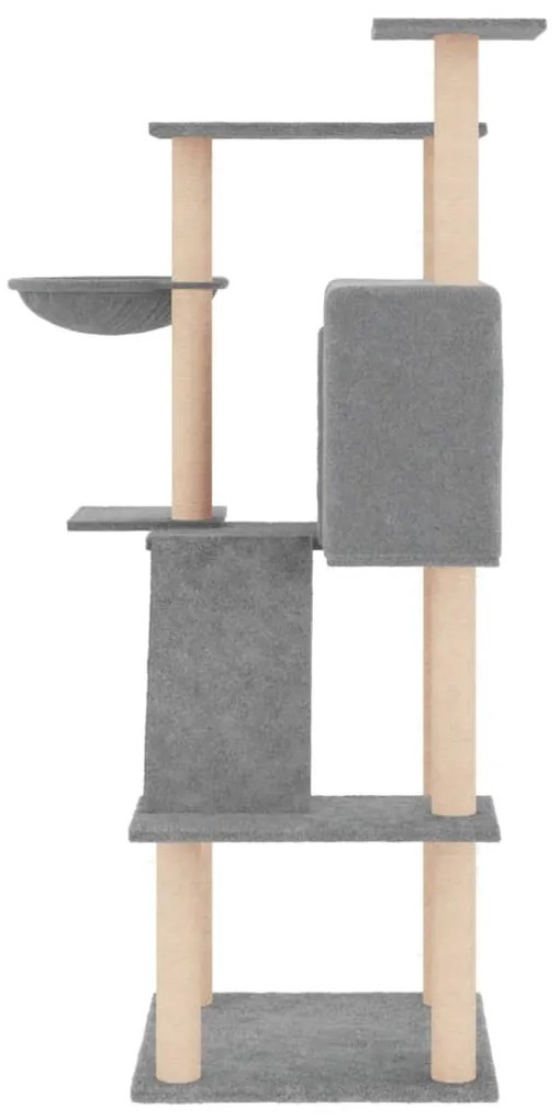 vidaXL Γατόδεντρο Aνοιχτό Γκρι 143 εκ. με Στύλους Ξυσίματος από Σιζάλ