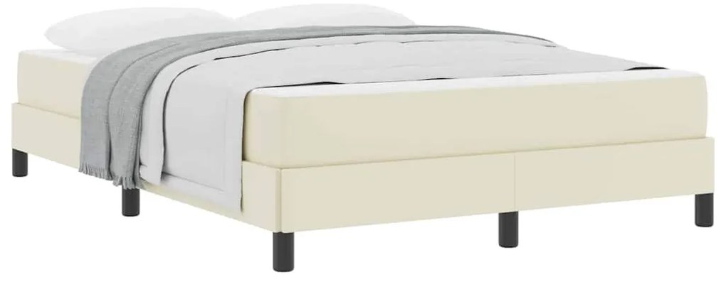 vidaXL Κρεβάτι Άλλο Κρεμ 140 x 190 cm Τεχνητό δέρμα