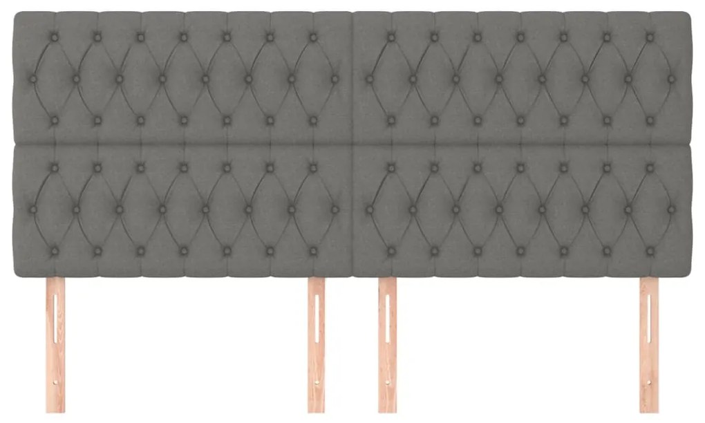 vidaXL Κεφαλάρια Κρεβατιού 4 τεμ. Σκ. Γκρι 100x7x78/88 εκ. Υφασμάτινο