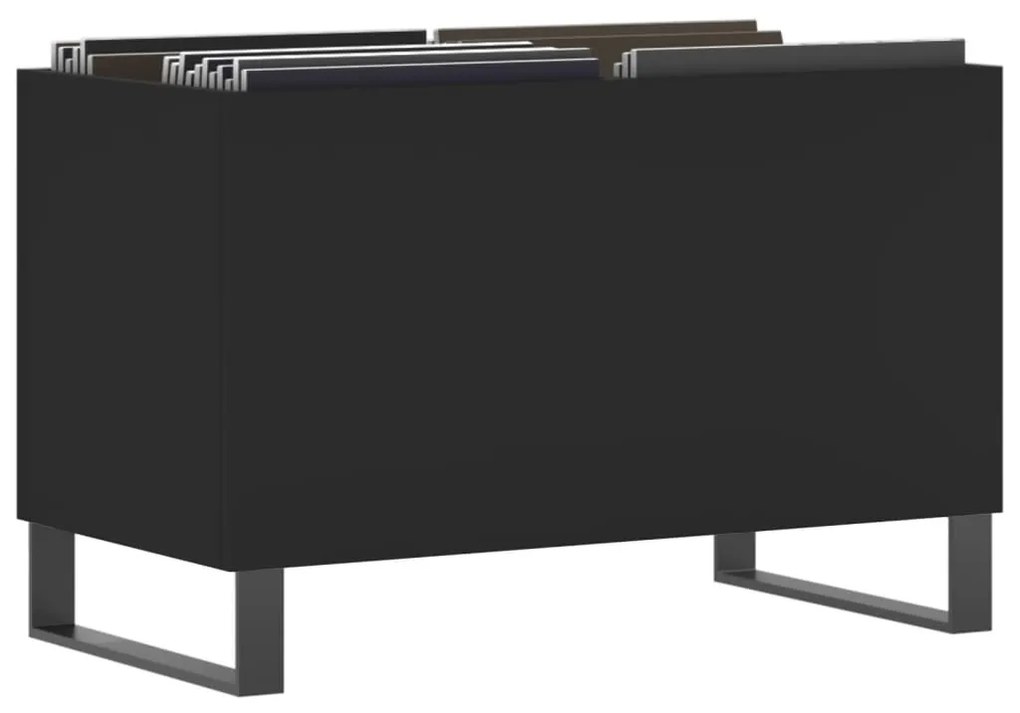 vidaXL Δισκοθήκη Μαύρη 74,5 x 38 x 48 εκ. από Επεξεργασμένο Ξύλο