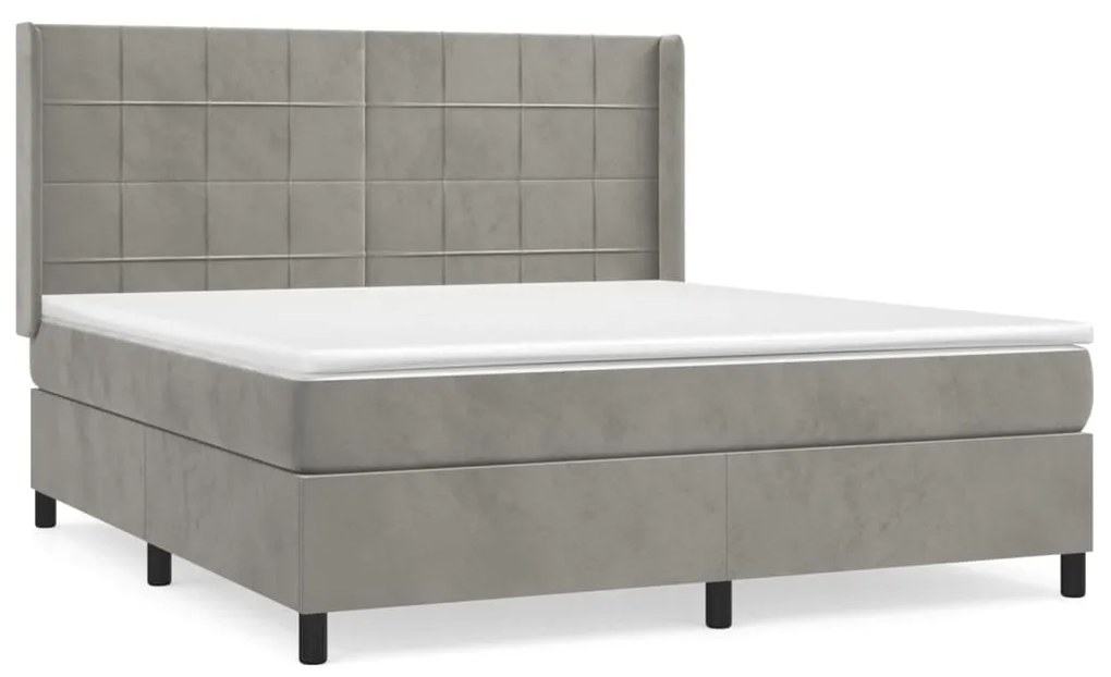 ΚΡΕΒΑΤΙ BOXSPRING ΜΕ ΣΤΡΩΜΑ ΑΝΟΙΧΤΟ ΓΚΡΙ 160X200 ΕΚ. ΒΕΛΟΥΔΙΝΟ 3132687