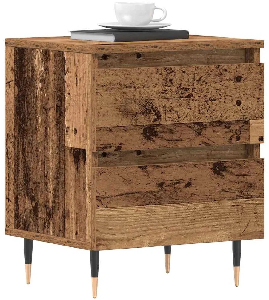 vidaXL Κομοδίνο 2 pcs Παλαιό ξύλο 40 x 35 x 50 εκ. Επεξεργασμένο ξύλο