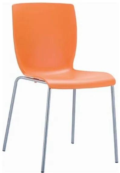Καρέκλα Πολυπροπυλενίου Μέταλλο 6τμχ Mio Orange 47Χ50Χ80εκ.