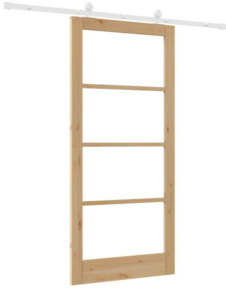 vidaXL Συρόμενη Πόρτα ORKDAL Καφέ 93 x 202 cm Ξύλο και μέταλλο