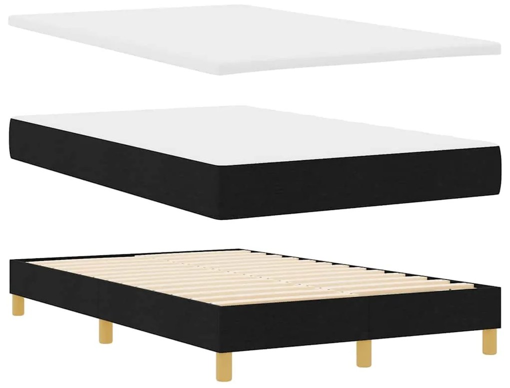 vidaXL Κρεβάτι box spring με στρώμα Μαύρο 120 x 200 cm ύφασμα