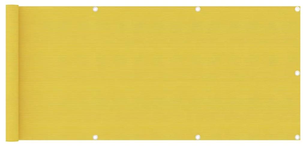 vidaXL Διαχωριστικό Βεράντας Κίτρινο 75 x 300 εκ. από HDPE