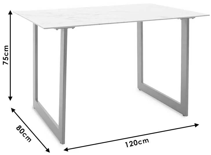 Τραπέζι Paris pakoworld ορθογώνιο γυαλί 8mm σχέδιο μαρμάρου-χρυσό 120x80x75εκ - Γυαλί - 029-000087