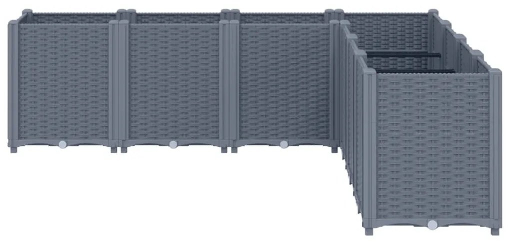 vidaXL Ζαρντινιέρα Κήπου Γκρι 160x160x53 εκ. Πολυπροπυλένιο