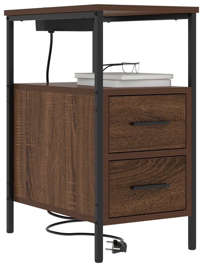 vidaXL Κουτιά Κρεβατοκάμαρας 2 pcs Καφέ δρυς 30 x 48 x 61 εκ