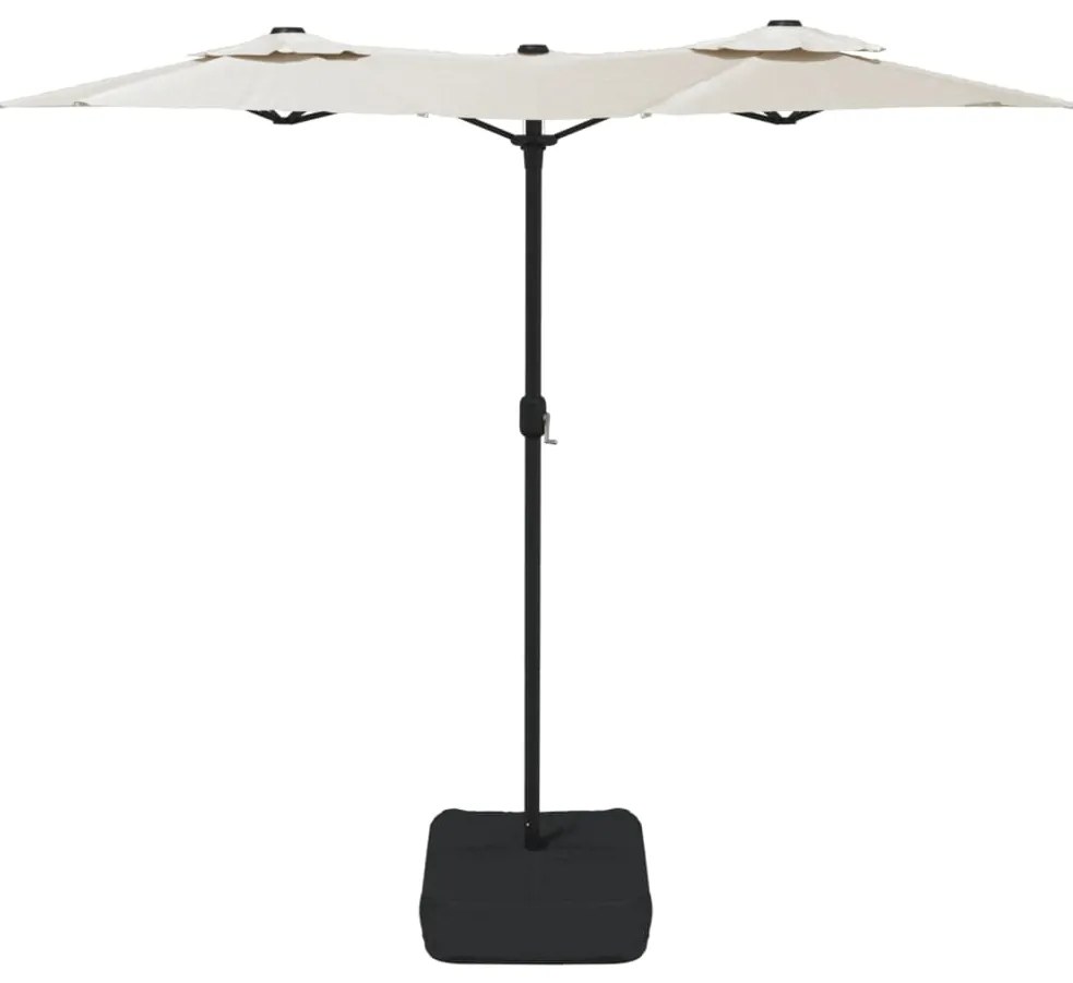 vidaXL Ομπρέλα Κήπου με Διπλή Κορυφή Χρώμα Λευκό Άμμου 316 x 145 εκ.