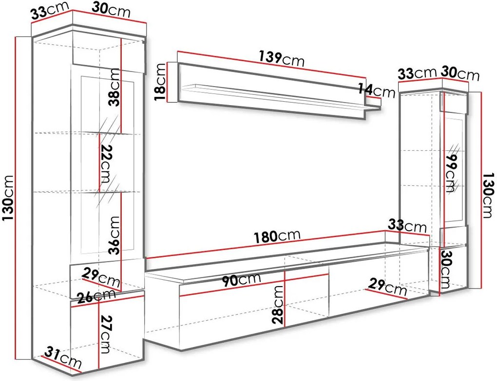 Σύνθετο σαλονιού Vera II-Grafitis