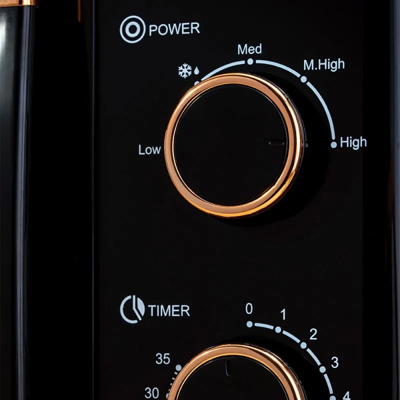Φούρνος μικροκυμάτων Oliver Voltz OV51443E, 700W, 20 l, 5 στάδια, Χρονοδιακόπτης, Απόψυξη, Μαύρο