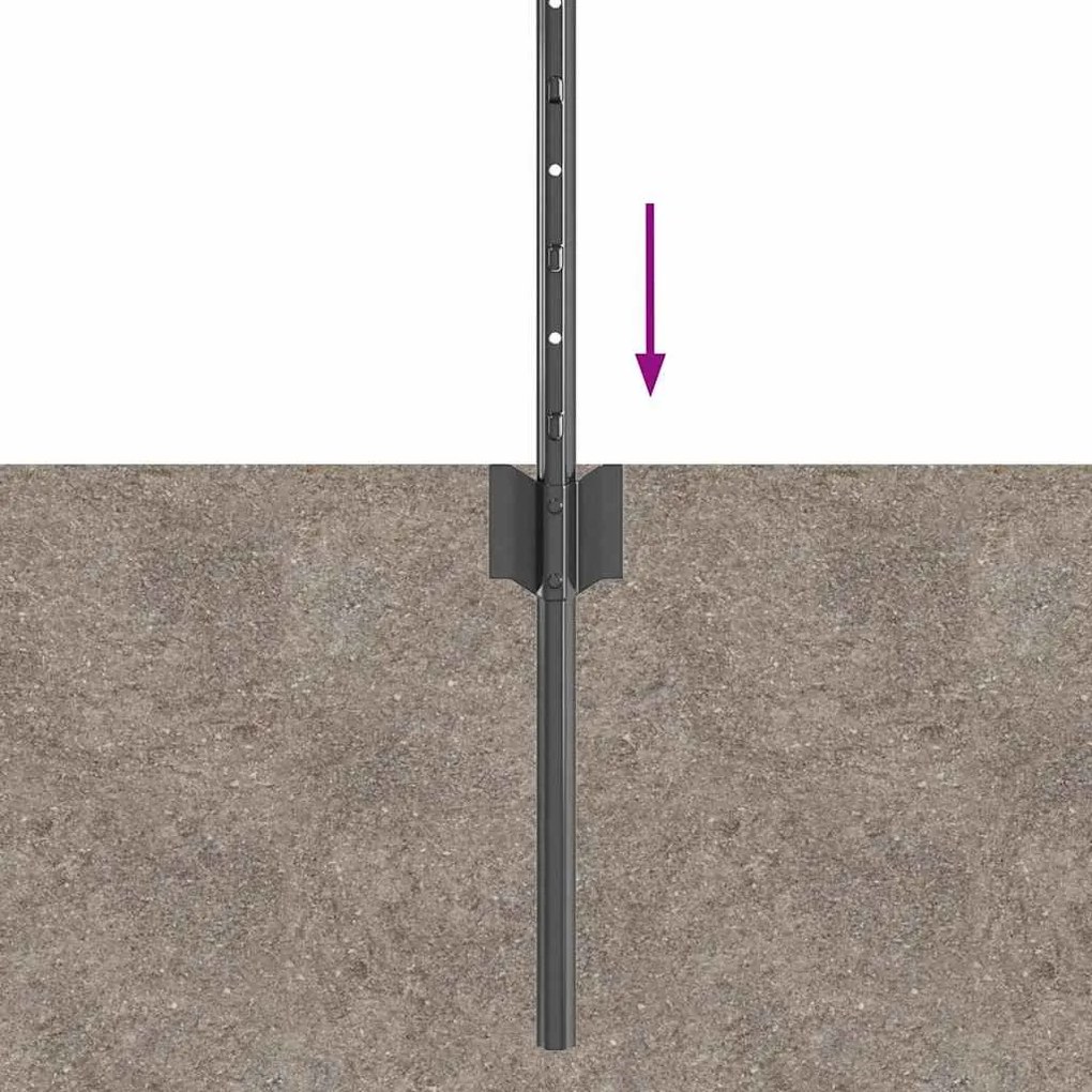 vidaXL Στύλοι Φράχτη 11 pcs Γκρι 80 cm Ατσάλι