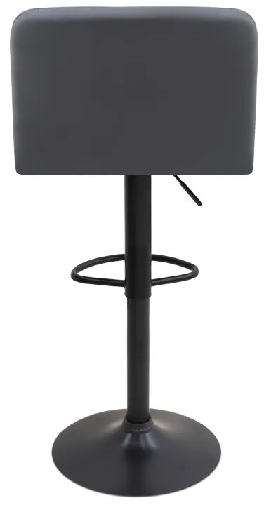 Σκαμπό μπαρ Carmelo Megapap με ρυθμιζόμενο ύψος PU μαύρο - βάση μαύρο ματ 45x42x90/113εκ.