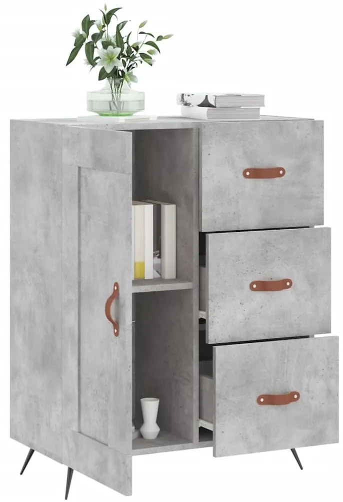 vidaXL Ντουλάπι Γκρι Σκυροδέματος 69,5x34x90 εκ. Επεξεργασμένο Ξύλο