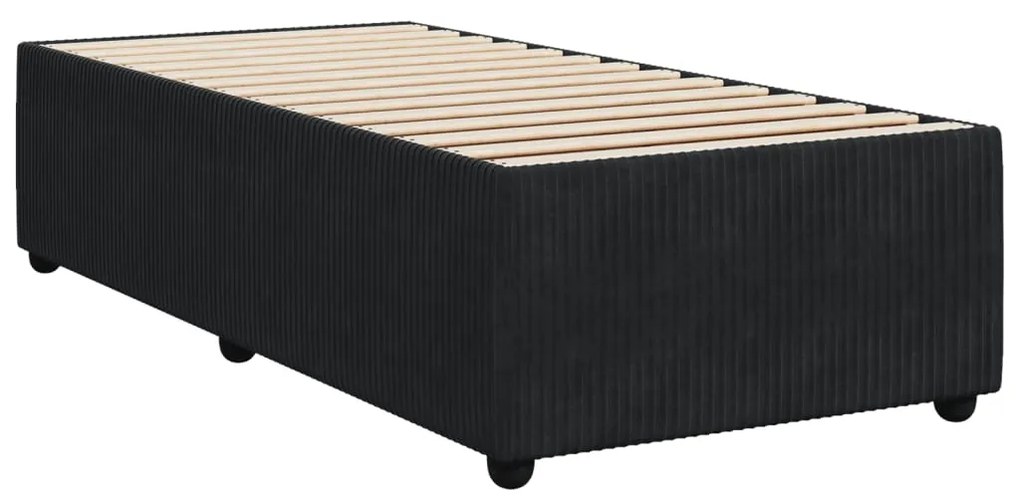 vidaXL Κρεβάτι Boxspring με Στρώμα Μαύρο 80 x 200 εκ. Βελούδινο