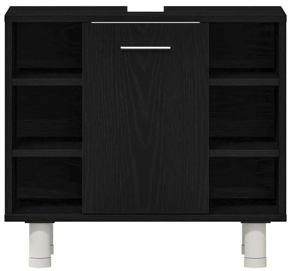 vidaXL Ντουλάπι Μπάνιου Μαύρη Οξυά 60 x 32 x 54 εκ Επεξεργασμένο ξύλο