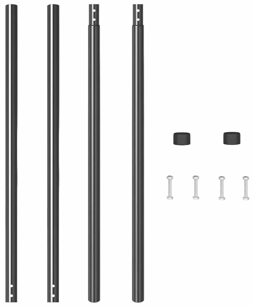 vidaXL Πό posts φράχτη 2 pcs Γκρι 130 cm Ατσάλι με Επικάλυψη Πούδρας