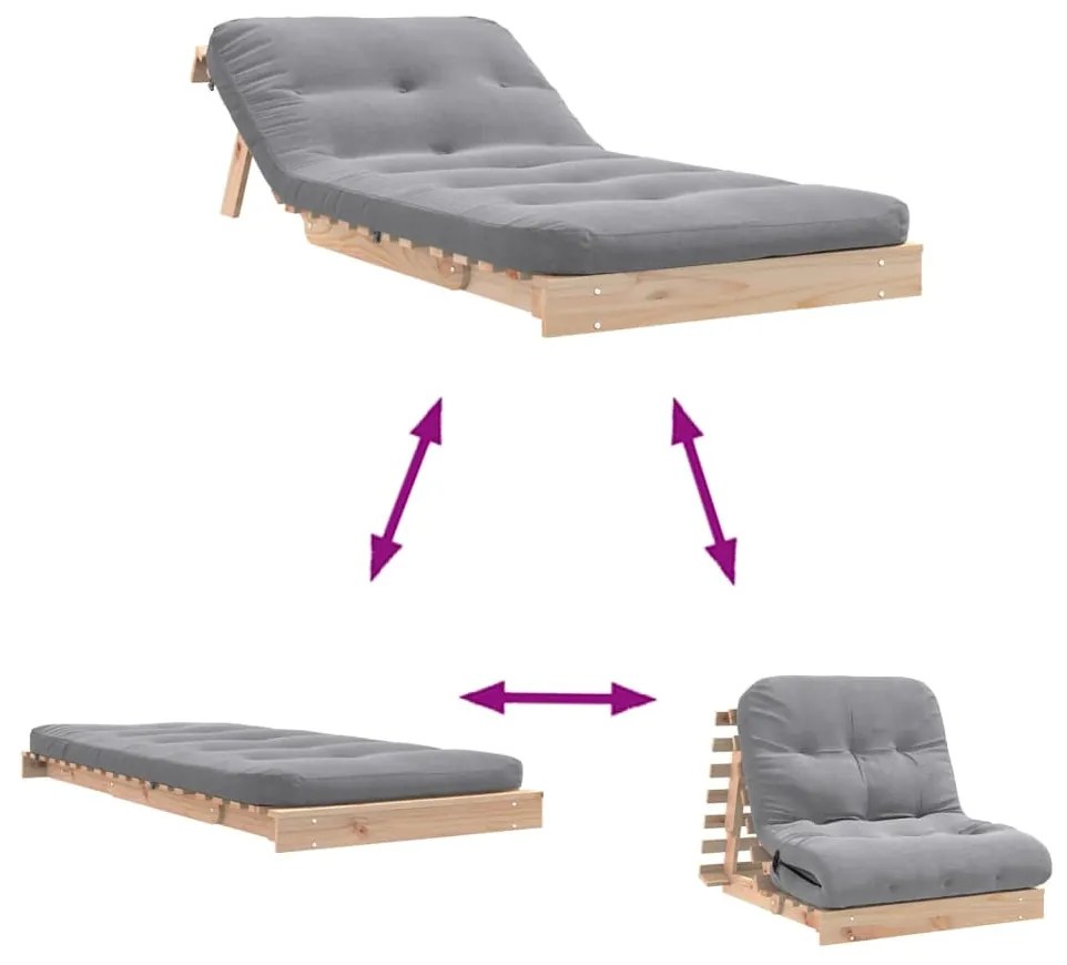 ΚΑΝΑΠΕΣ ΚΡΕΒΑΤΙ FUTON ΜΕ ΣΤΡΩΜΑ 80X206X11 ΕΚ. ΜΑΣΙΦ ΞΥΛΟ ΠΕΥΚΟΥ 846756