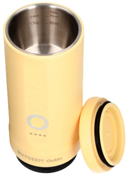 Φορητή μηχανή espresso BUYDEEM Nano OTEM-01, 7500 mAh, 20 bar, 50 ml, 12/24V, φόρτιση USB και Type-C, έδαφος + κάψουλες, κίτρινο