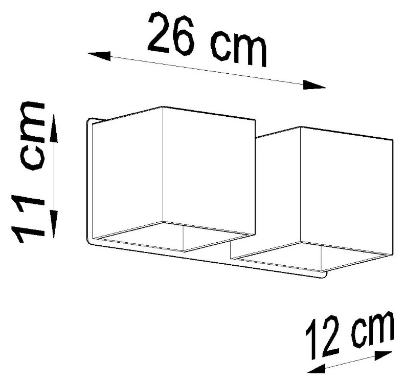 Sollux Φωτιστικό τοίχου Quad 2,αλουμίνιο,2xG9/40w,γκρί