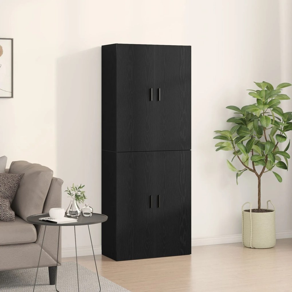 vidaXL Ντουλάπες 2 τεμ Μαύρη Δρυς 69,5x34x180 εκ Επεξεργασμένο Ξύλο