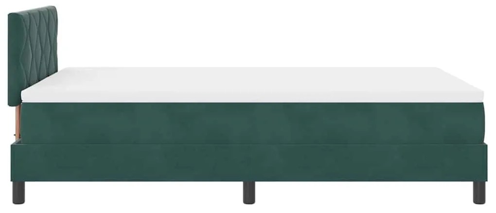 vidaXL Κρεβάτι με ελατήρια Σκούρο πράσινο 120 x 200 cm Βελούδο