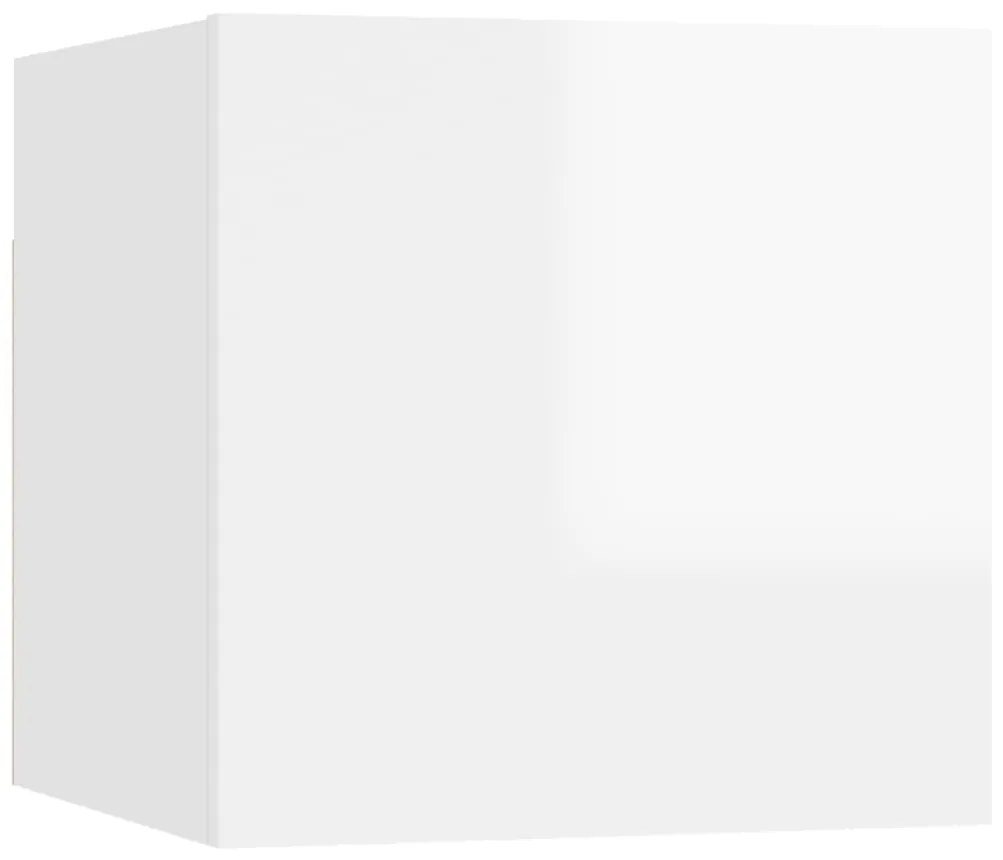 vidaXL Κομοδίνο Γυαλιστερό Λευκό 30,5 x 30 x 30 εκ. από Μοριοσανίδα