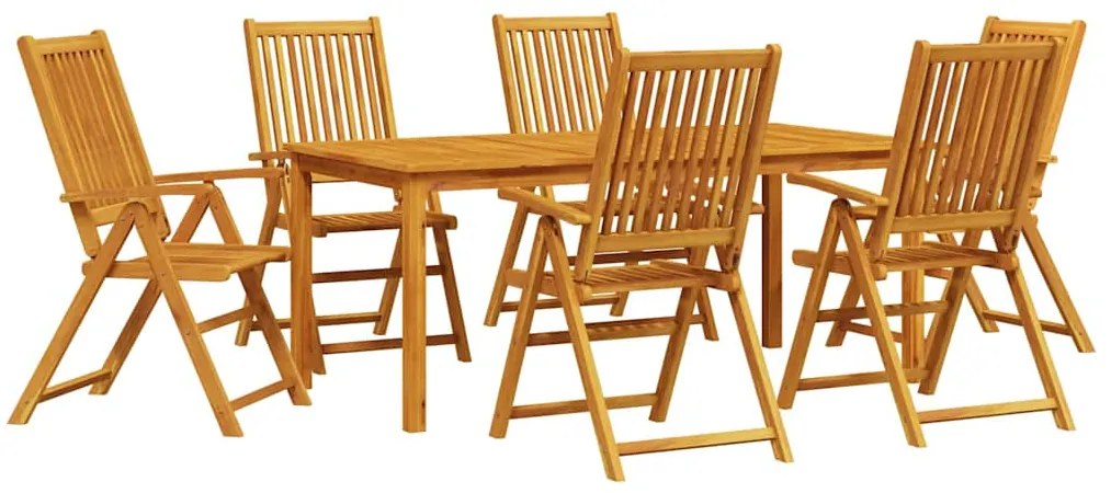 vidaXL Σέτ φαγητού για κήπο 7 pcs Καφέ Μασίφ ξύλο ακακίας