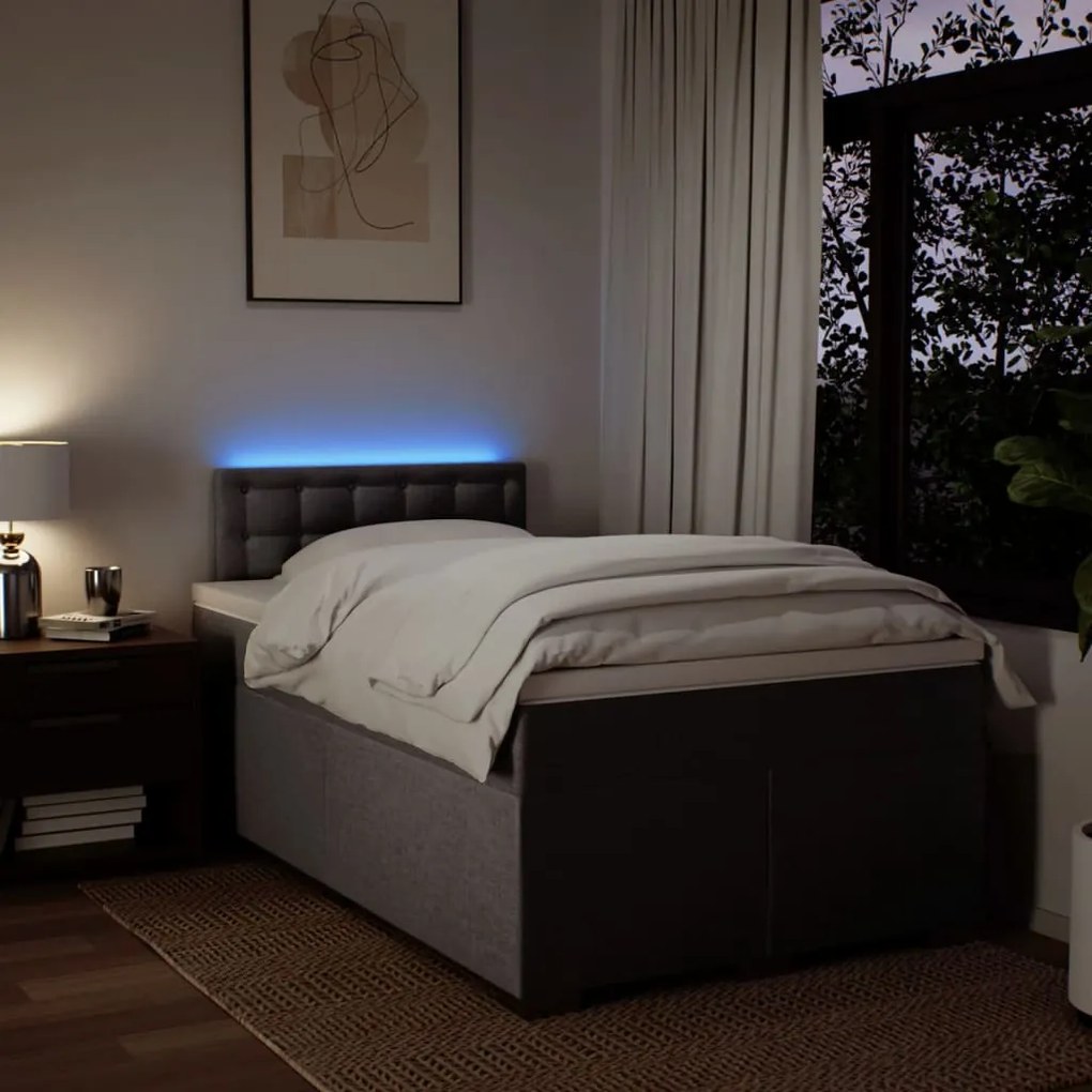Κρεβάτι Boxspring με Στρώμα Taupe 120x190 εκ. Υφασμάτινο 3288145