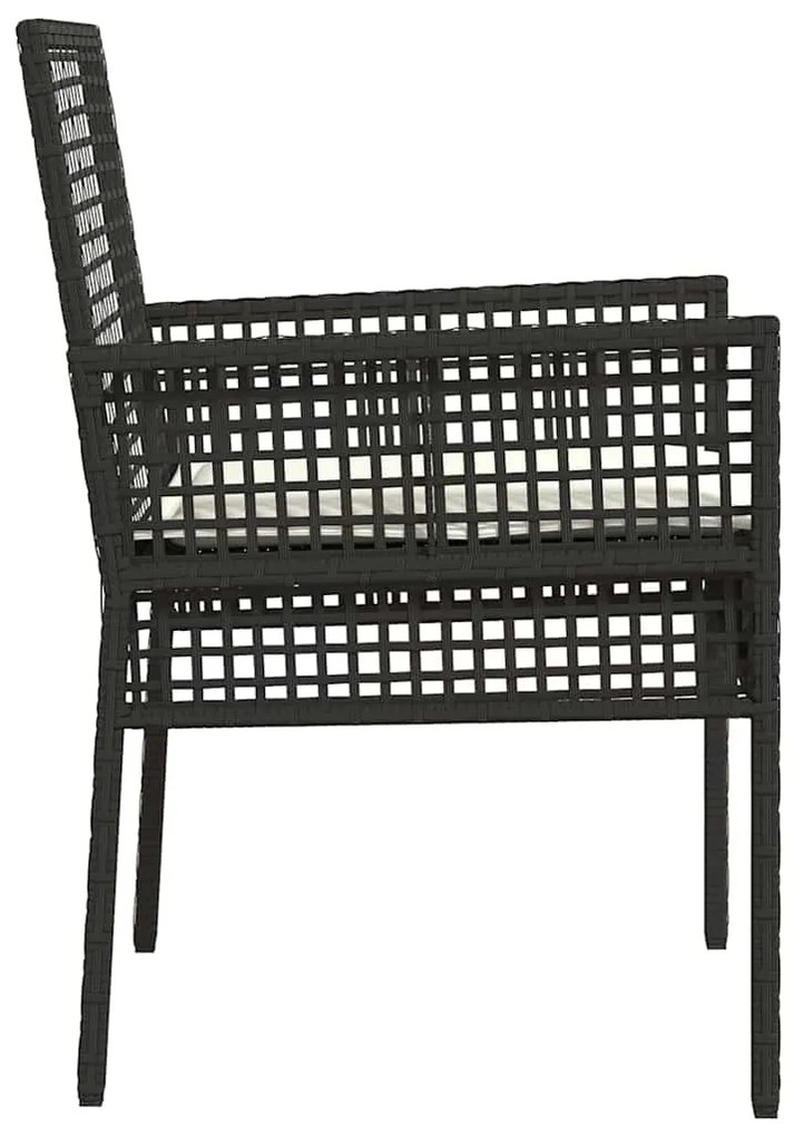 vidaXL Καρέκλα Κήπου 2 pcs Μαύρο 55 x 53 x 85 εκ συνθετικό ρατάν