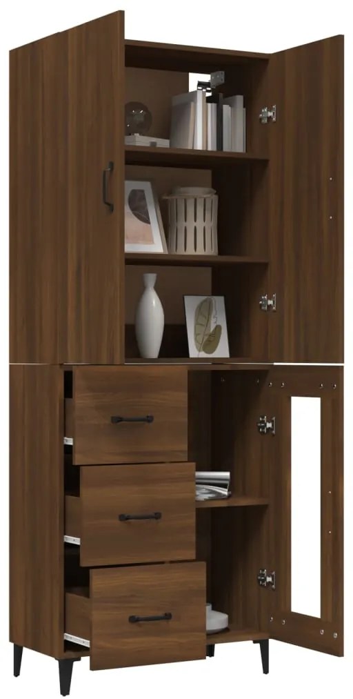 vidaXL Ντουλάπι Καφέ Δρυς 69,5 x 34 x 180 εκ. από Επεξεργασμένο Ξύλο