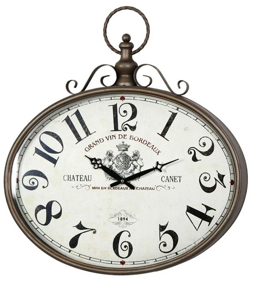 Ρολόι Τοίχου Krepi 351-000022 55,5x6,5x60cm Brown Inart Μέταλλο,Γυαλί