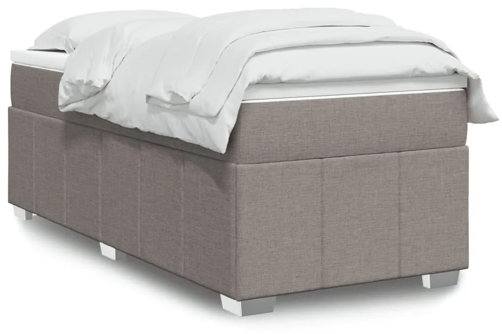 Κρεβάτι Boxspring με Στρώμα Taupe 90x190 εκ.Υφασμάτινο