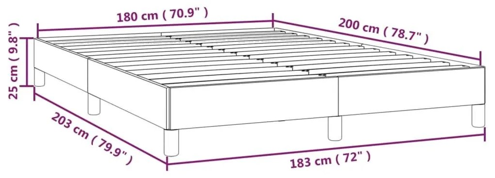 Πλαίσιο Κρεβατιού Καφέ 180x200 εκ. από Συνθετικό Δέρμα - Καφέ