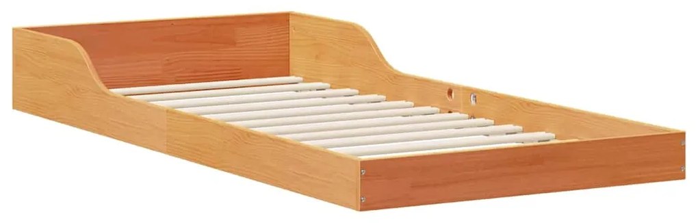 vidaXL Σκελετός Κρεβατιού Κερωτό καφέ 90 x 210 cm Στερεά ξυλεία πεύκου