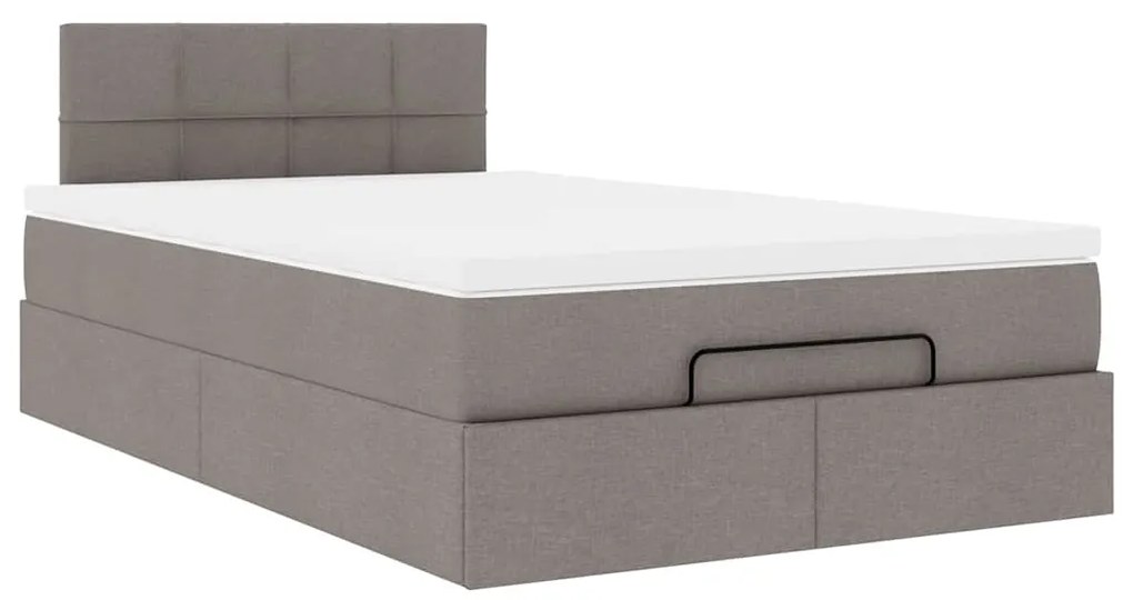 vidaXL Οθωμανικό κρεβάτι με στρώμα Taupe 120x190 cm Ύφασμα