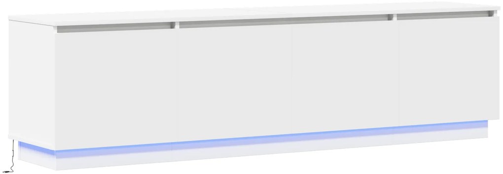 vidaXL Κονσόλα τηλεόρασης με LED Λευκή 180x38x49 εκ. Επεξεργασμένο ξύλο
