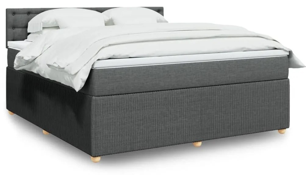 ΚΡΕΒΑΤΙ BOXSPRING ΜΕ ΣΤΡΩΜΑ ΣΚΟΥΡΟ ΓΚΡΙ 180X200 ΕΚ ΥΦΑΣΜΑΤΙΝ 3289850