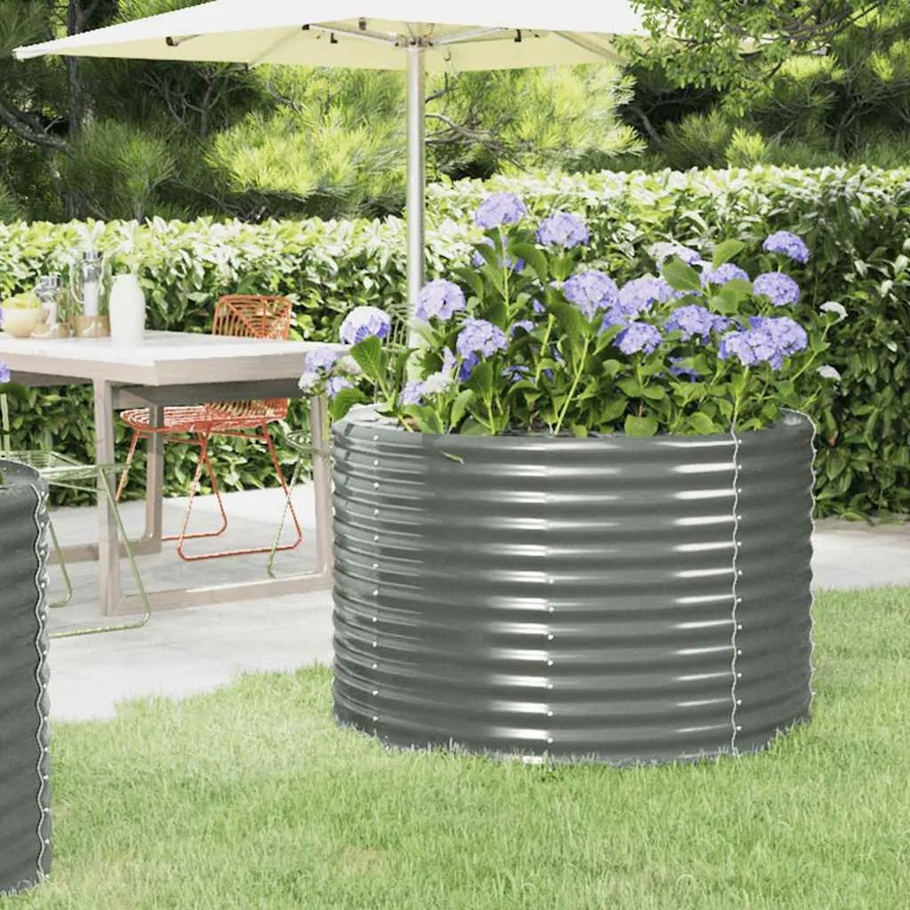 vidaXL Ζαρντινιέρα Γκρι 100x100x68 εκ. Γαλβανισμένος χάλυβας