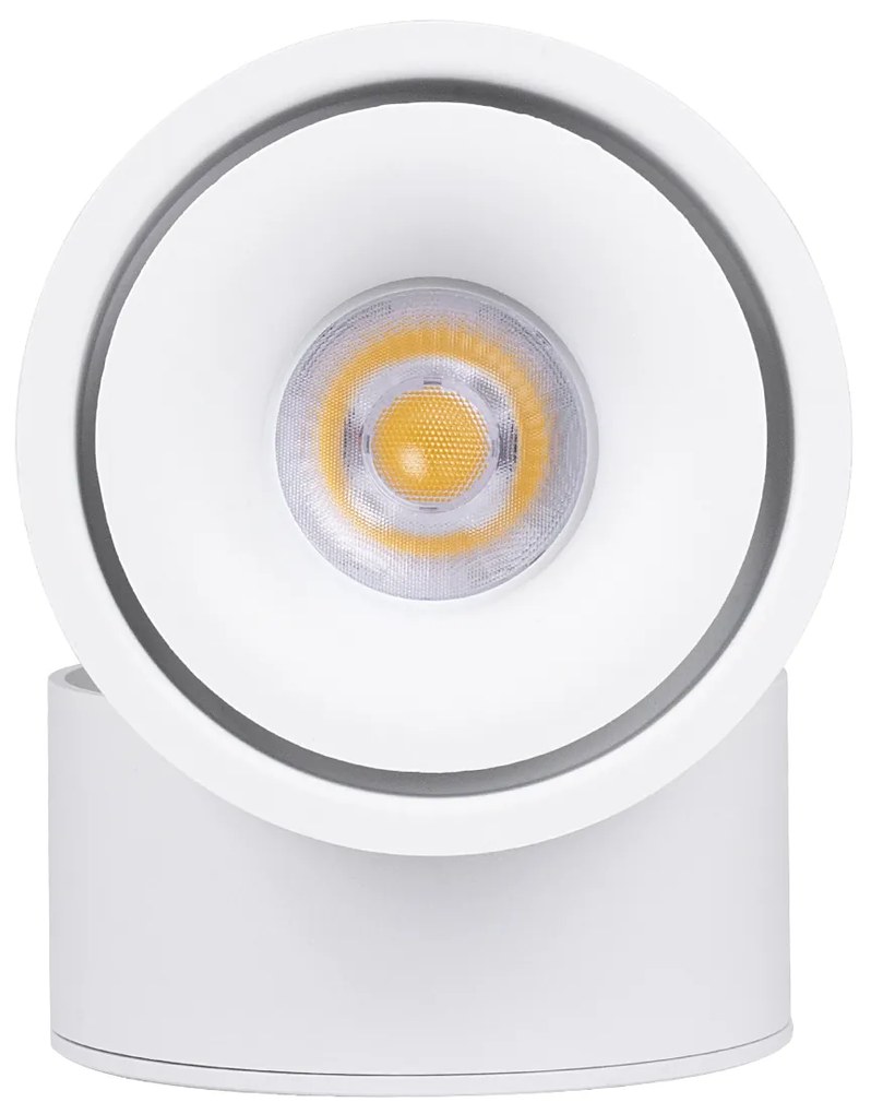 GloboStar OMEGA-S 60298 Επιφανειακό LED Spot Downlight Φ10cm 12W 1560lm 36° AC 220-240V IP20 Φ10 x Υ10.5cm - Στρόγγυλο - Λευκό - Φυσικό Λευκό 4500K - Bridgelux COB - 5 Years Warranty